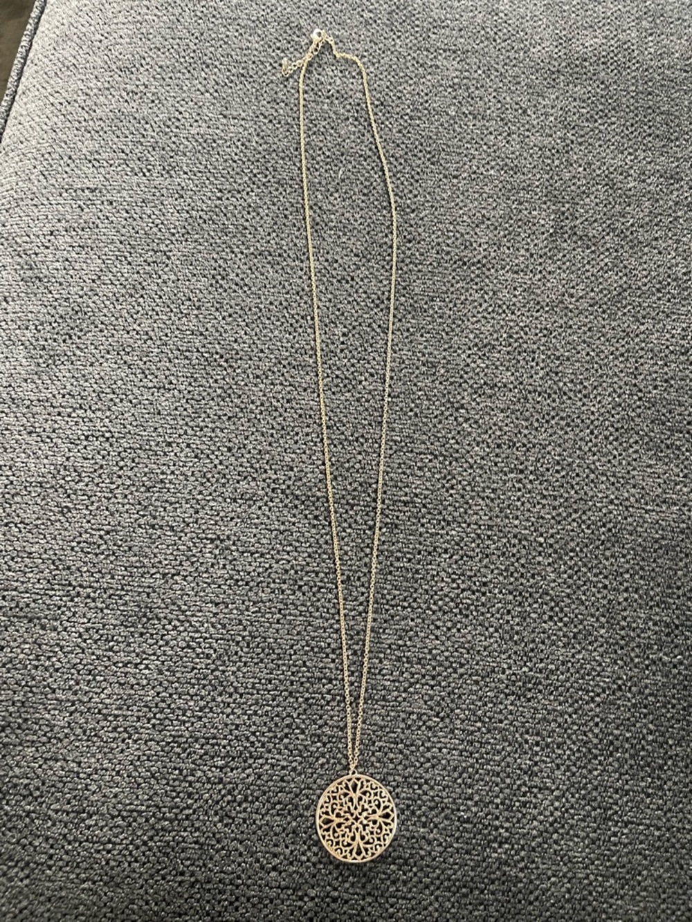 Gold Filigree Circle Pendant Necklace - Women Jewelry